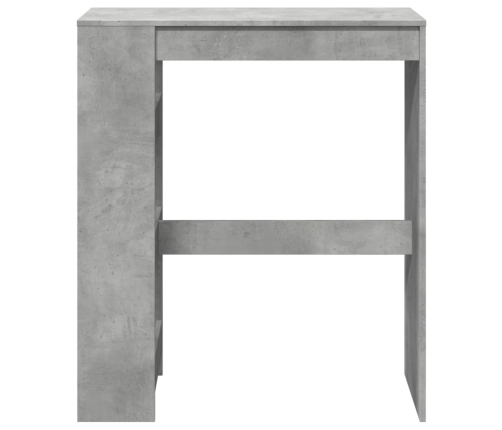 Mesa alta bar con estantes madera gris hormigón 90x40x103,5 cm