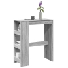 Mesa alta bar con estantes madera gris Sonoma 90x47,5x103,5 cm