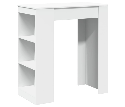 Mesa alta con estantes madera ingeniería blanca 95x47x103,5 cm