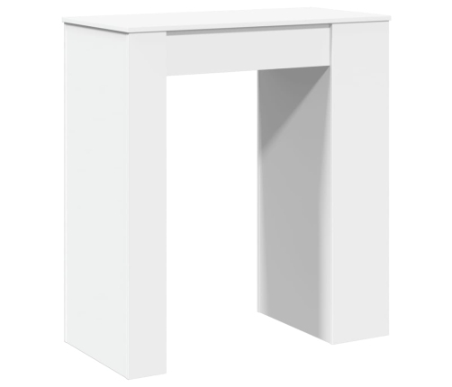 Mesa alta con estantes madera ingeniería blanca 95x47x103,5 cm