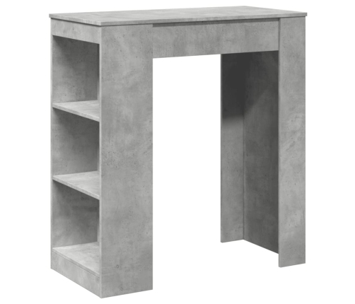 Mesa alta bar con estantes madera gris hormigón 95x47x103,5 cm