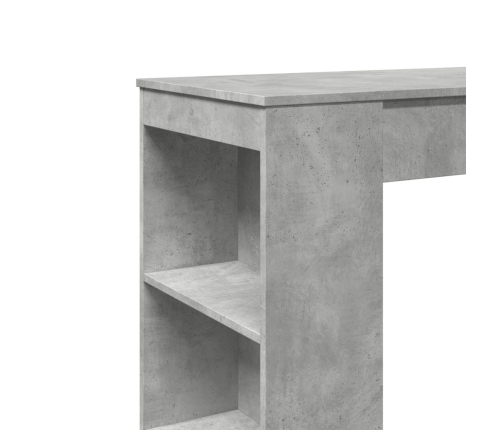 Mesa alta bar con estantes madera gris hormigón 95x47x103,5 cm