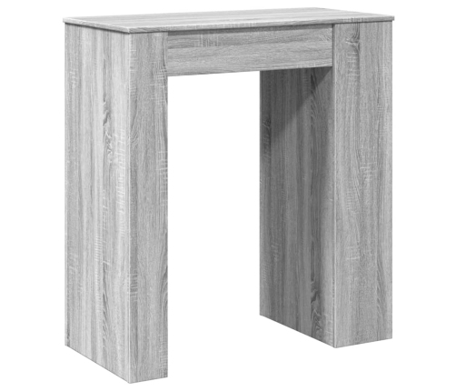 Mesa alta bar con estantes madera gris Sonoma 95x47x103,5 cm