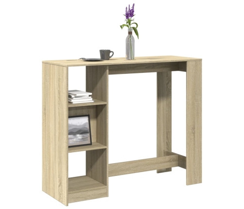 Mesa bar con estante madera roble Sonoma 124x46x103,5 cm