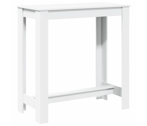 Mesa alta de bar madera ingeniería blanca 102x50x103,5 cm