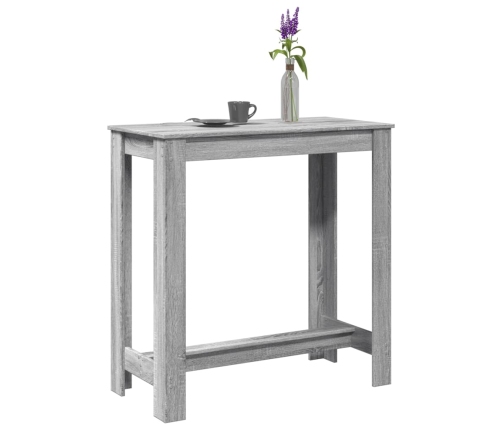 Mesa alta de bar madera ingeniería gris Sonoma 102x50x103,5 cm