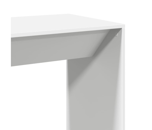 Mesa alta de bar madera ingeniería blanca 102x50x103,5 cm