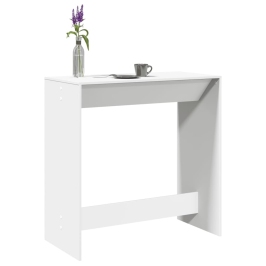 Mesa alta de bar madera ingeniería blanca 102x50x103,5 cm