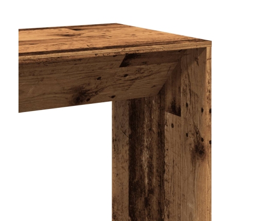 Mesa alta de bar madera ingeniería envejecida 102x50x103,5 cm