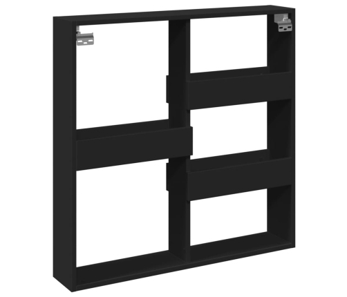 Armario de pared madera de ingeniería negro 80x15x80 cm