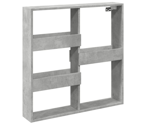 Armario de pared madera ingeniería gris hormigón 80x15x80 cm