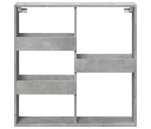 Armario de pared madera ingeniería gris hormigón 80x15x80 cm