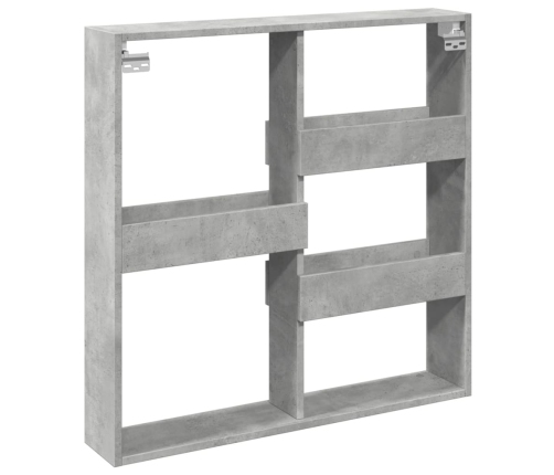 Armario de pared madera ingeniería gris hormigón 80x15x80 cm