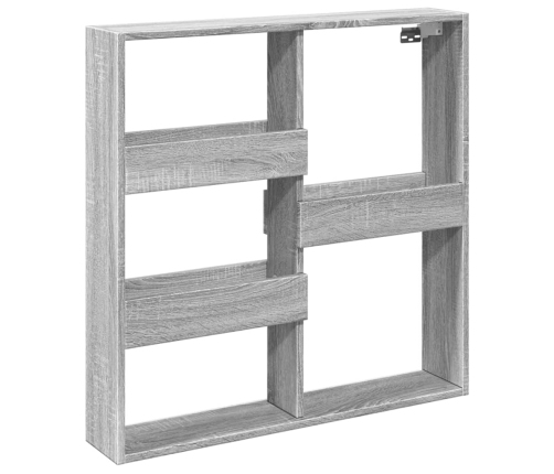 Armario de pared madera de ingeniería gris Sonoma 80x15x80 cm