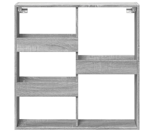 Armario de pared madera de ingeniería gris Sonoma 80x15x80 cm