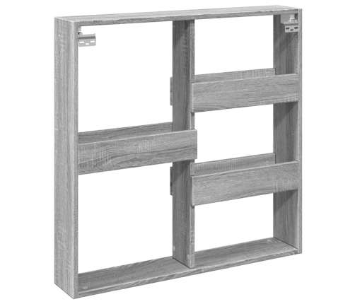 Armario de pared madera de ingeniería gris Sonoma 80x15x80 cm