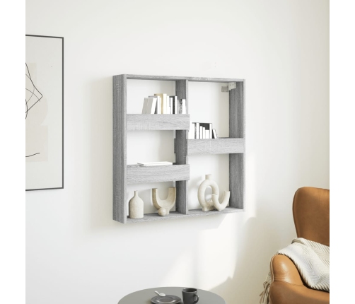 Armario de pared madera de ingeniería gris Sonoma 80x15x80 cm