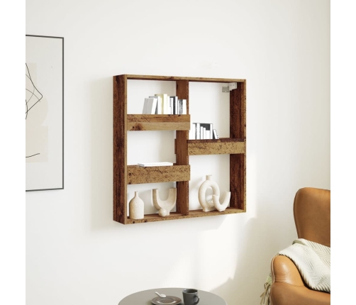 Armario de pared madera ingeniería madera envejecida 80x15x80cm