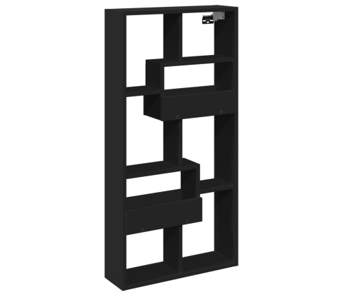 Armario de pared madera de ingeniería negro 50x15x100 cm