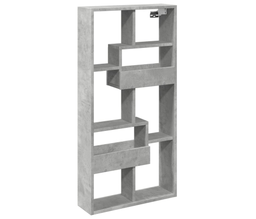 Armario de pared madera ingeniería gris hormigón 50x15x100 cm