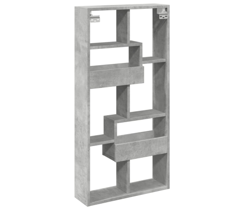 Armario de pared madera ingeniería gris hormigón 50x15x100 cm