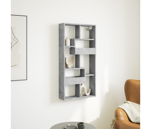 Armario de pared madera ingeniería gris hormigón 50x15x100 cm