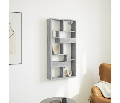 Armario de pared madera de ingeniería gris Sonoma 50x15x100 cm