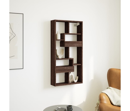 Armario de pared madera de ingeniería marrón roble 50x15x100 cm