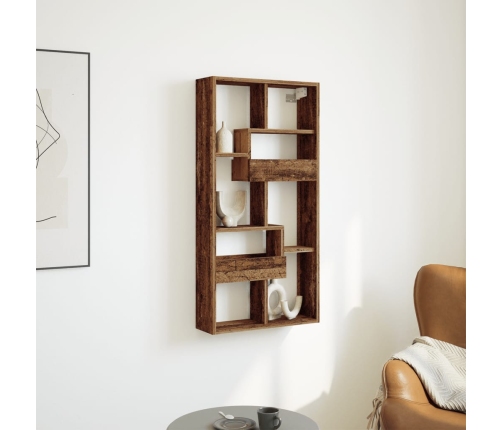 Armario de pared madera ingeniería envejecida 50x15x100 cm