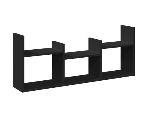 Armario de pared madera de ingeniería negro 100x18x40 cm