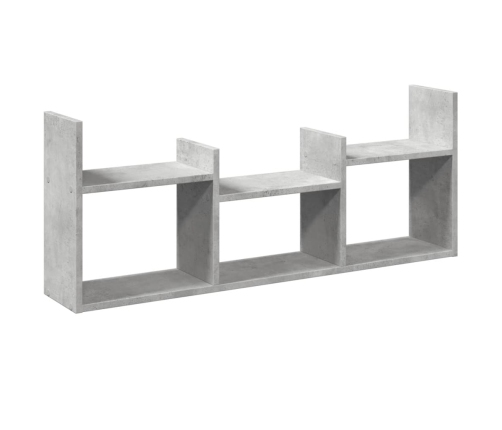 Mueble de pared madera ingeniería gris hormigón 100x18x40 cm