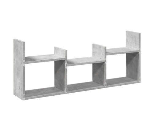 Mueble de pared madera ingeniería gris hormigón 100x18x40 cm