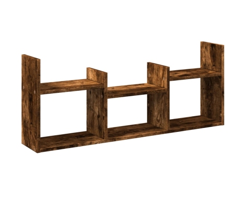 Armario de pared madera ingeniería roble ahumado 100x18x40 cm