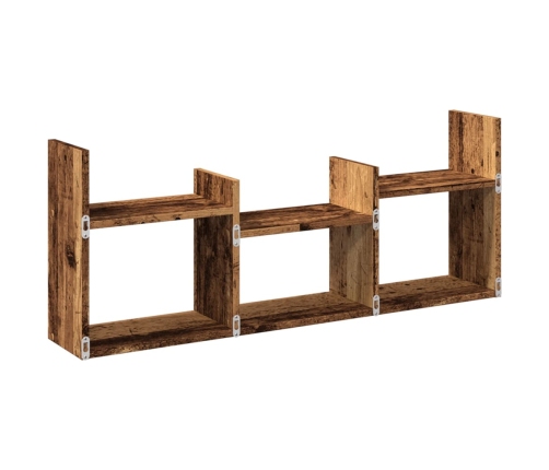 Mueble de pared madera de ingeniería envejecida 100x18x40 cm