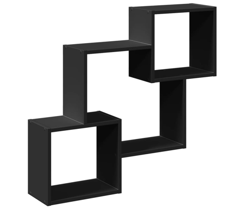 Armario de pared madera de ingeniería negro 78x18x71 cm