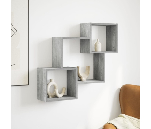 Armario de pared madera de ingeniería gris hormigón 78x18x71 cm