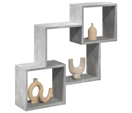 Armario de pared madera de ingeniería gris hormigón 78x18x71 cm