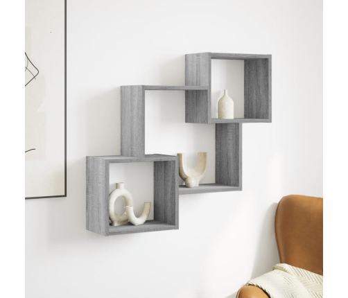 Armario de pared madera de ingeniería gris Sonoma 78x18x71 cm