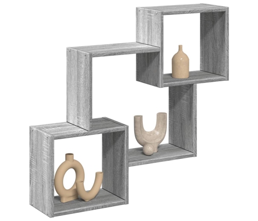 Armario de pared madera de ingeniería gris Sonoma 78x18x71 cm