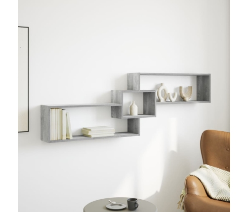 Armario de pared madera ingeniería gris hormigón 158x18x53 cm