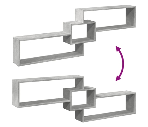 Armario de pared madera ingeniería gris hormigón 158x18x53 cm