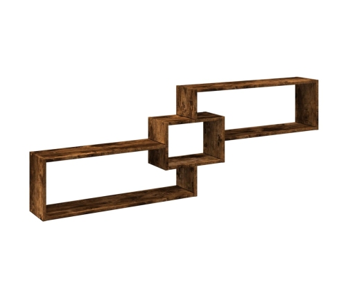 Armario de pared madera ingeniería roble ahumado 158x18x53 cm