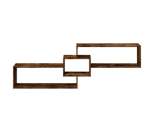 Armario de pared madera ingeniería roble ahumado 158x18x53 cm