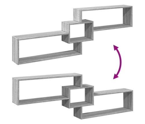 Armario de pared madera de ingeniería gris Sonoma 158x18x53 cm