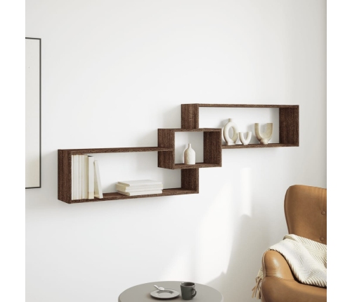 Armario de pared madera de ingeniería marrón roble 158x18x53 cm