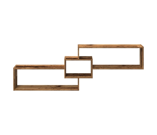 Mueble pared madera ingeniería madera envejecida 158x18x53 cm