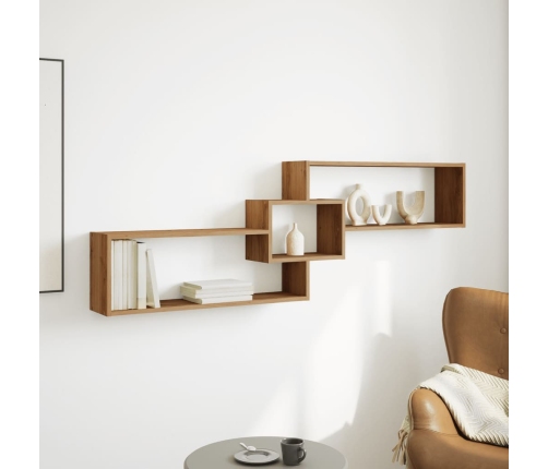 Armario de pared madera ingeniería roble artesanal 158x18x53 cm