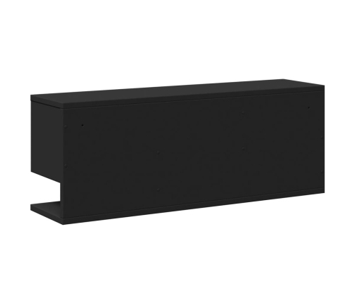 Armario de pared madera de ingeniería negro 80x20x30 cm