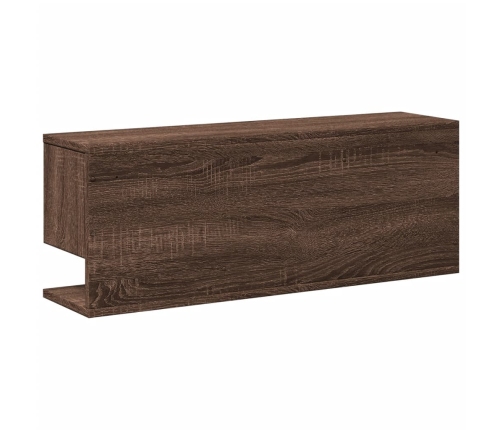 Mueble de pared madera de ingeniería marrón roble 80x20x30 cm