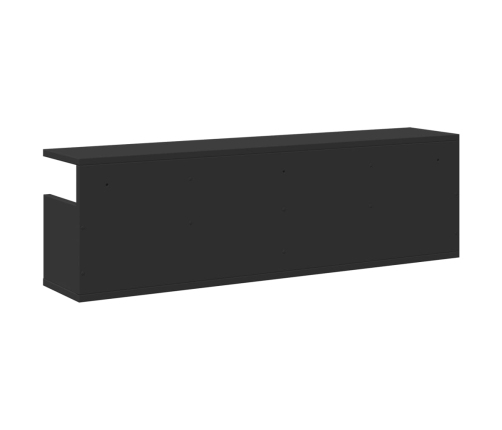 Armario de pared madera de ingeniería negro 100x20x30 cm